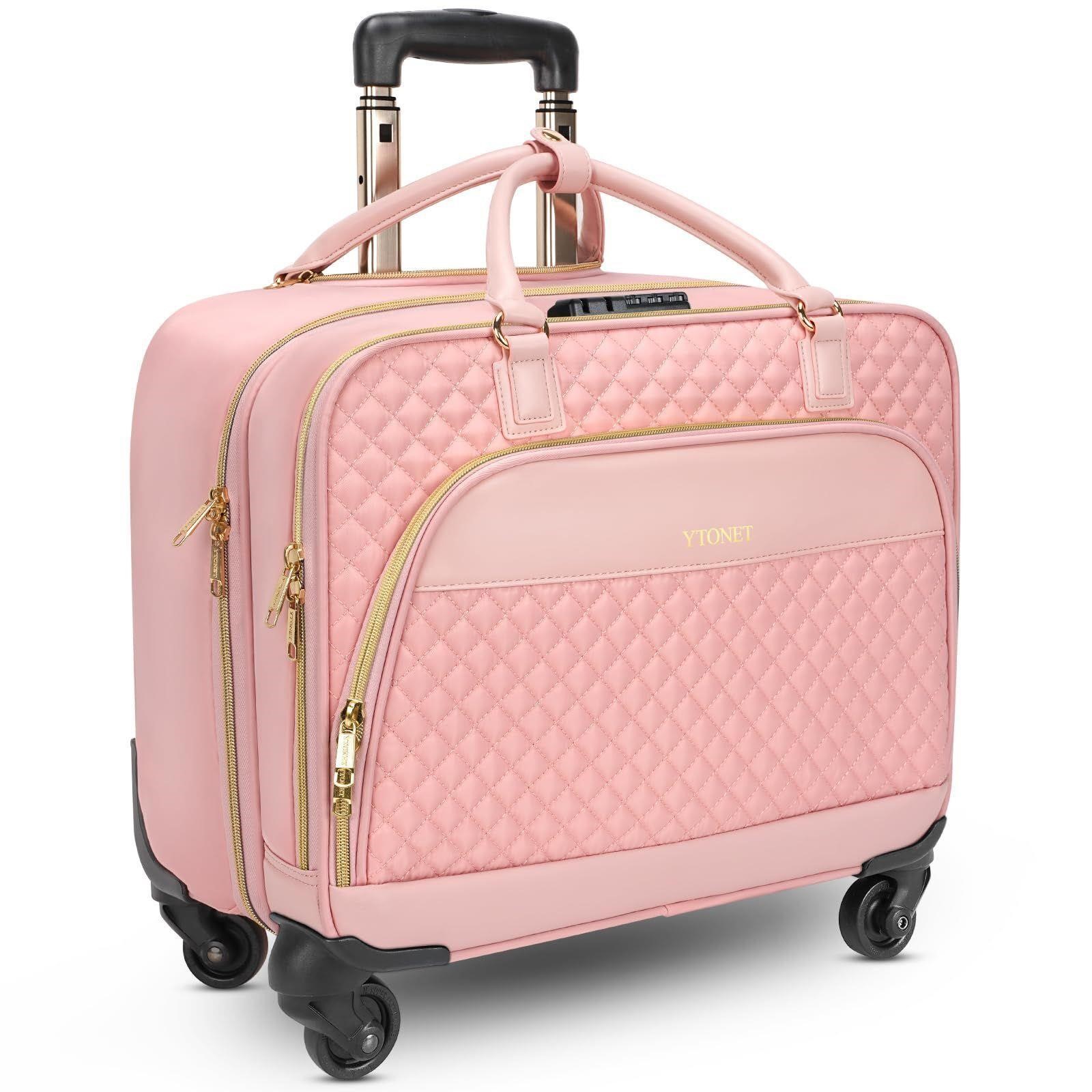 17.3 Inch Rolling Briefcase With Wheels Pink