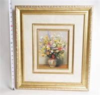 Bouquet of Flowers Art in Gold Frame
