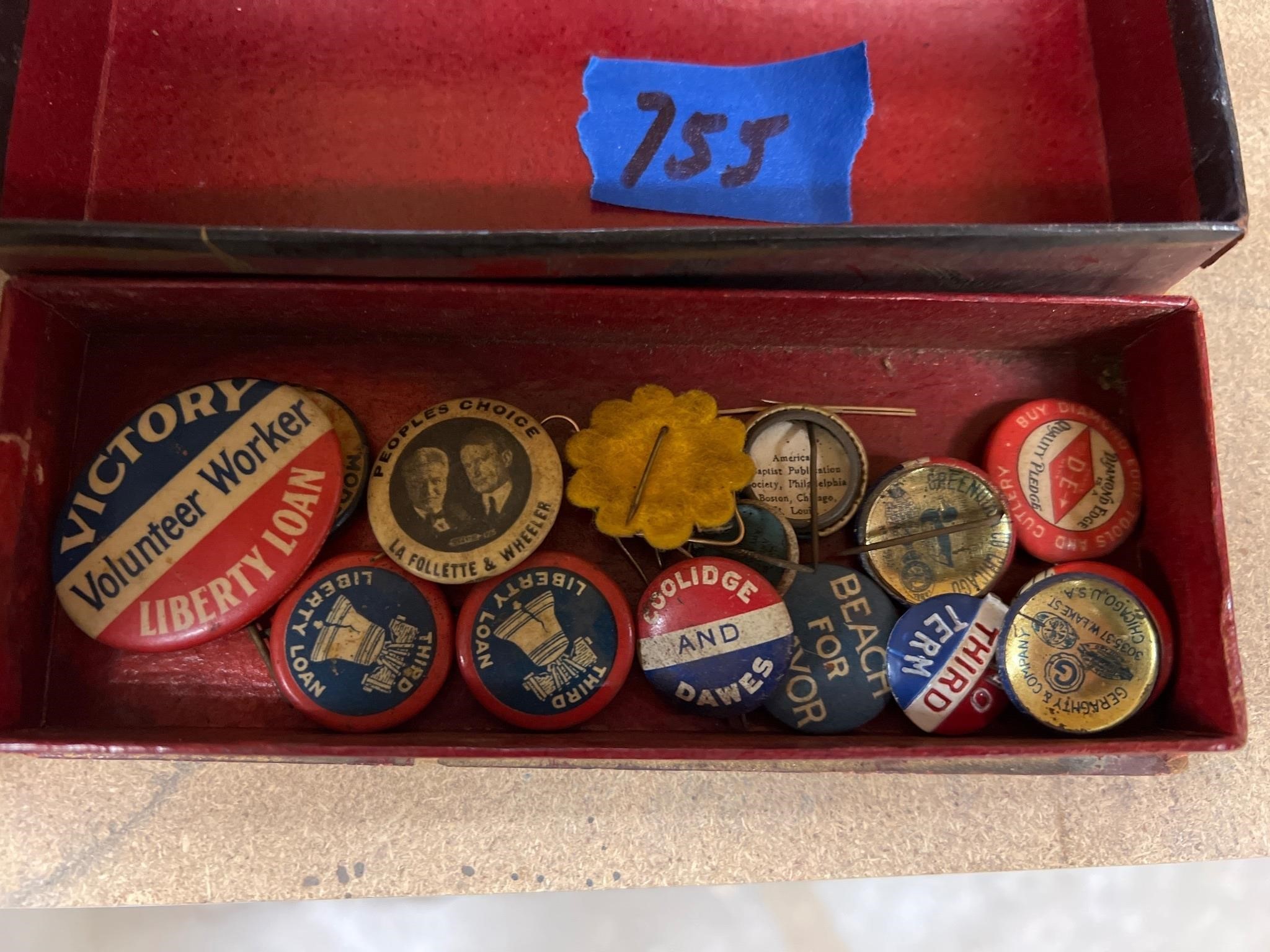 Group of political buttons