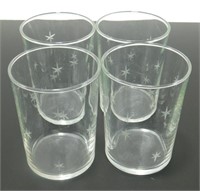 * Retro Star Etched Glass Tumblers