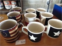 Nine Patriotic Coffee Cups