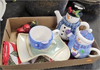 Snow Men Tea Pots & Misc. Christmas