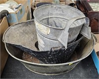 Galvanized Buckets & Coal Scuttle