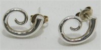 Vintage Sterling Silver Pierced Earrings - 2.39
