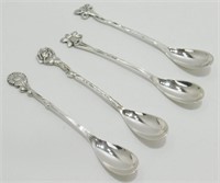 Vintage Set of 4 Silver Coffee Spoons - Spring