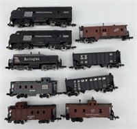 Lot Of N Scale Non Powered Locomotives & Train