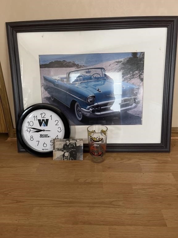 Framed picture of. ‘57 Chevy Bellair with