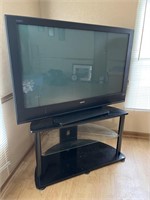 Sanyo HD 50in tv with 3 shelf tv stand, second