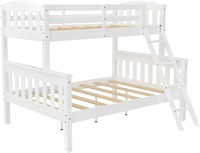 Airlie Twin-Over-Full Bunk Bed with Ladder, White