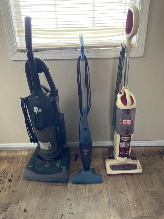 3 vacuums-shark, bissell and dirt devil. All