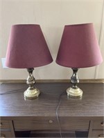 Pair of brass tone table lamps