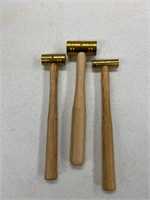 Set of solid brass hammers