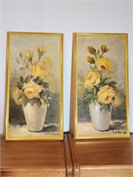 Pair Of Yellow Flowers- Paintings