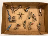 Flat of Barclay metal toy soldiers