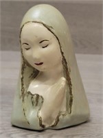Mother Mary Vtg Chalkware Bust