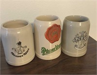 Three Ceramic Beer Mugs