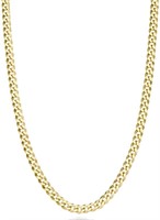 Italy 14K Gold Pl Sterling Cuban Chain Necklace