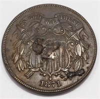 1871 Two Cent Piece High Grade