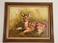 Fawn Painting On Canvas By Marino