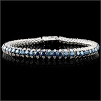 14K WG 6.19ctw Fancy Color Diamond Bracelet
