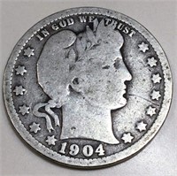 1904-O Barber Quarter Rare Date