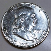 1951 Franklin Half Dollar Uncirculated