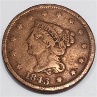 1843 Braided Hair Large Cent High Grade