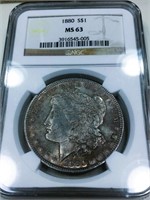 1880 Morgan Silver Dollar NGC MS63