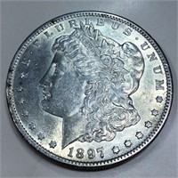1897-S Morgan Silver Dollar AU/BU Rare Date