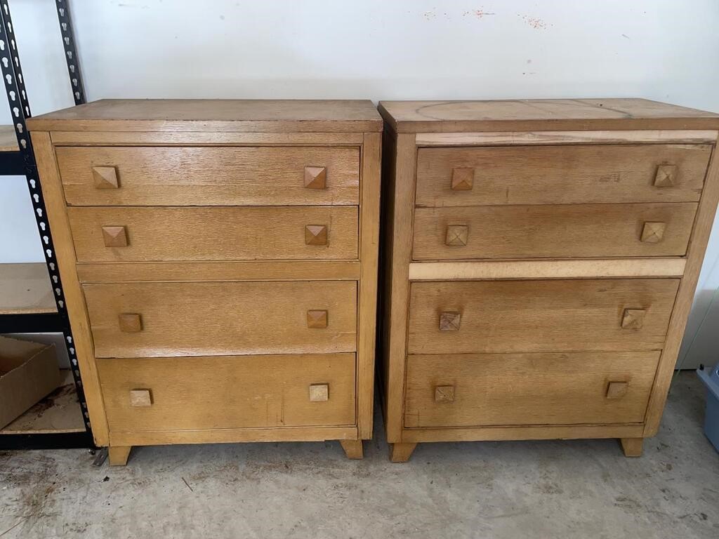 Pair Of Vintage Solid Wood Chests (project)