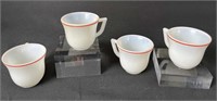 Set Of 4 Milk Glass Small Teacups