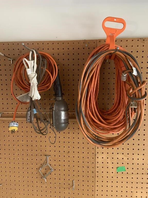 Four Extension cords and a light cord.