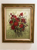 Original Framed Painting Of Roses
