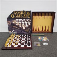 Wooden Cased Family 10 Game Set