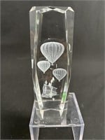 3-d Etched Glass Paperweight