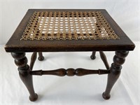 Wood And Rattan Foot Stool