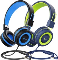NEW $44 2PK Kids Headphones w/Mic & Safe Volume