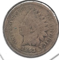 1863 Indian Head Penny. Civil War Era