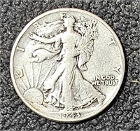 1943 P Silver Walking Liberty Half Dollar Coin