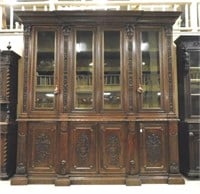 Magnificent Grand Neo Renaissance Oak Bookcase.