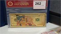 Gold Banknotes US $100 Most Valuable Player  w/