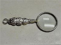 antique sterling silver magnifying glass 3" englad