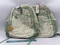 NEW Lot of 2- Cat & Jack Green Daisy Backpack
