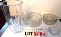 4 pieces crystal glass