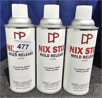 3 Cans DP NIX STIX Mold Release