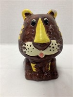 Vintage Brown and Yellow Tiger Coin Bank
