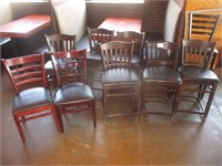 (6) SHORT STOOLS & 2 CHAIRS