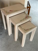 Hand painted nesting tables side table drink table