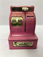Pink Uncle Sam's Three Coin Register Bank
