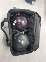 Bowling balls bag and contents